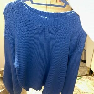 Blue Knit Women's Sweater